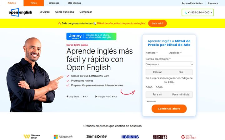 Screenshot ta' openenglish.com