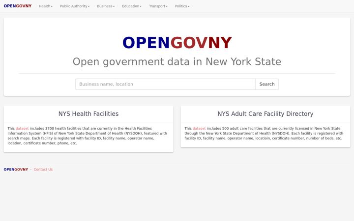 Skærmbillede af opengovny.com
