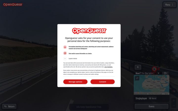 Screenshot di openguessr.com