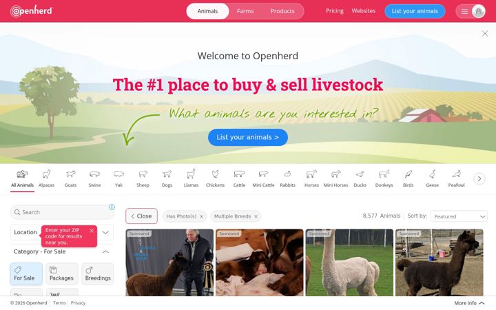 Screenshot of openherd.com