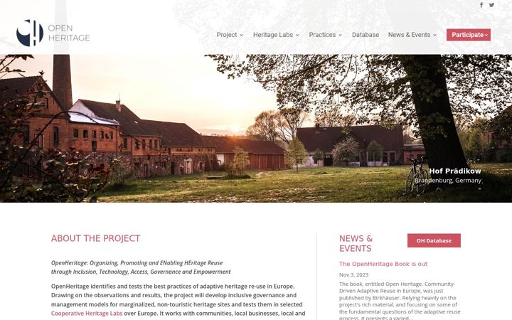 Screenshot of openheritage.eu