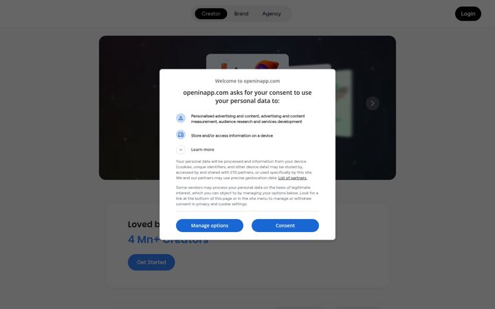 Screenshot di openinapp.com