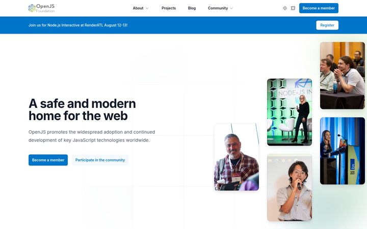 Képernyőkép: openjsf.org