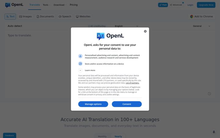Képernyőkép: openl.io