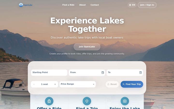 Zrzut ekranu openlake.ch