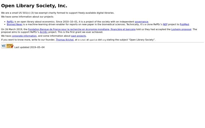 Screenshot of openlib.org