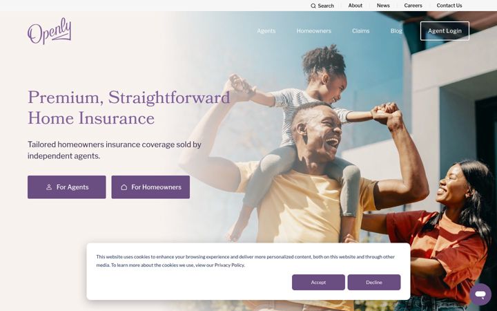 Screenshot of openly.com