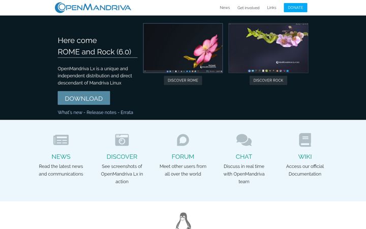 Screenshot of openmandriva.org