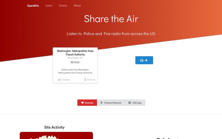 Screenshot of openmhz.com