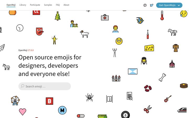 Screenshot of openmoji.org