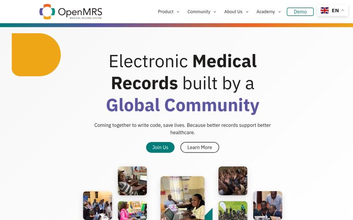 Skærmbillede af openmrs.org