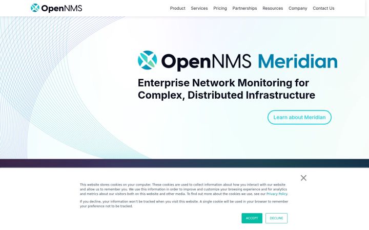 Screenshot of opennms.com