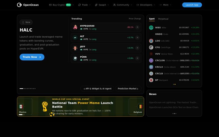 Screenshot of openocean.finance