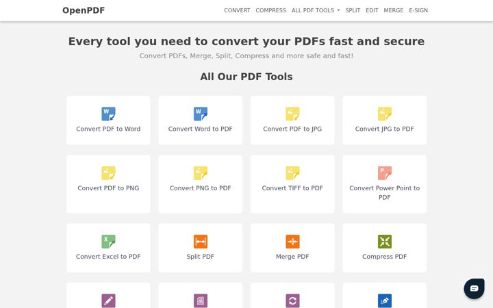 Screenshot van openpdf.com