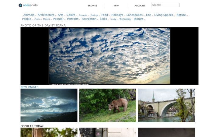 Screenshot of openphoto.net