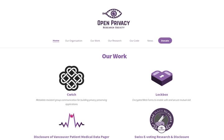 Screenshot of openprivacy.ca