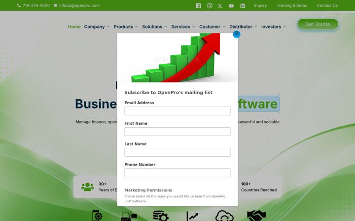 Screenshot of openpro.com