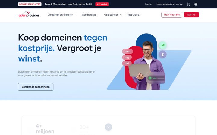 Captura de pantalla de openprovider.nl