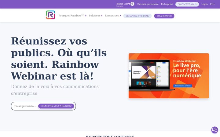 Skjámynd af openrainbow.com