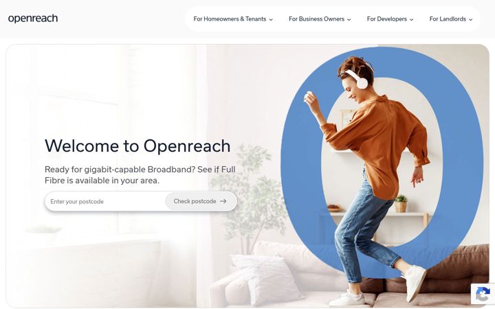 Screenshot of openreach.com