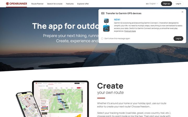 Screenshot of openrunner.com
