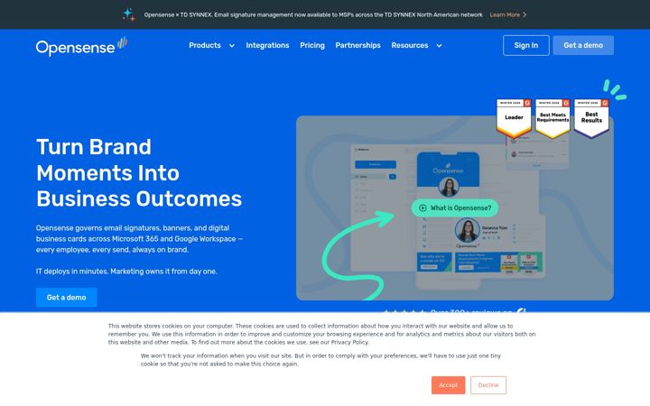Screenshot of opensense.com