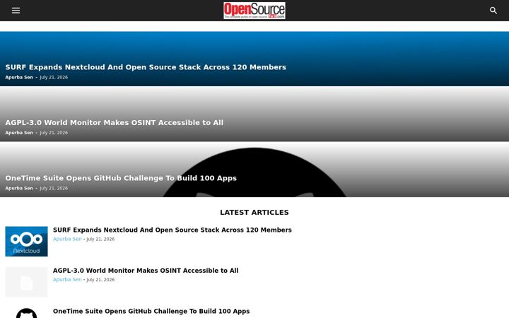 Screenshot van opensourceforu.com