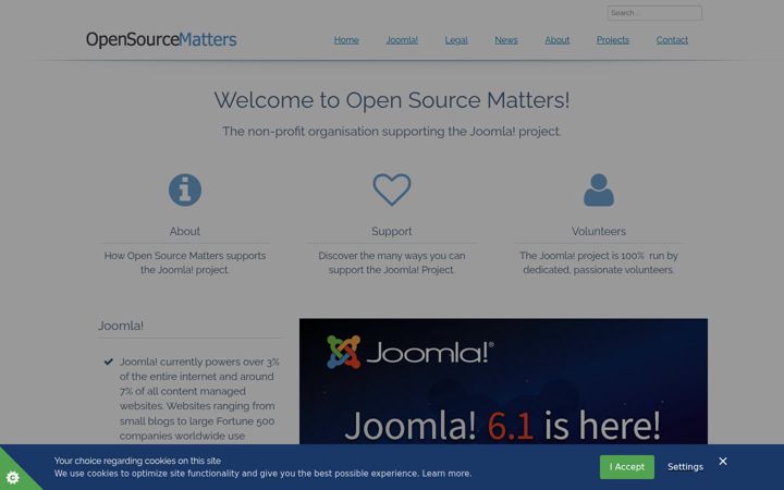 Screenshot of opensourcematters.org