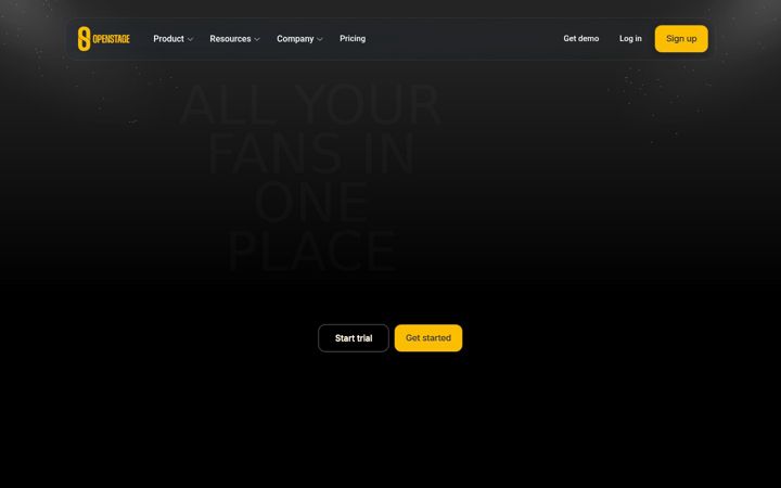 Screenshot of openstage.live