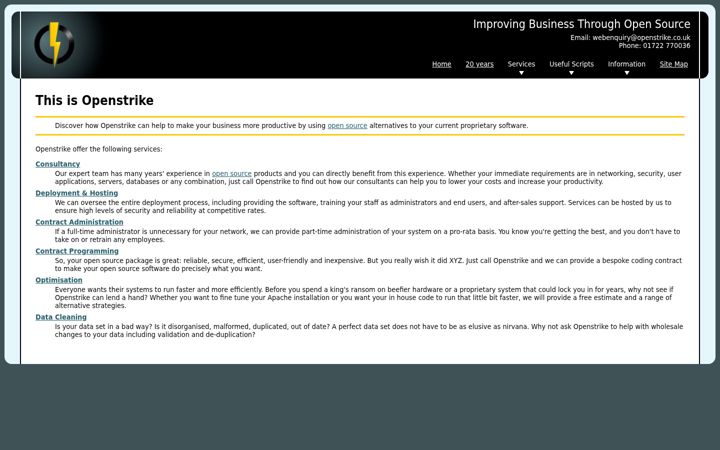 Screenshot of openstrike.co.uk