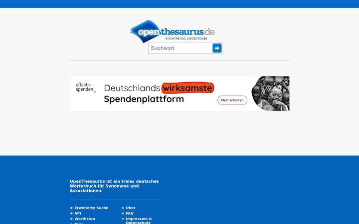 Screenshot of openthesaurus.de