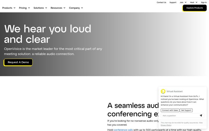 Screenshot of openvoice.com