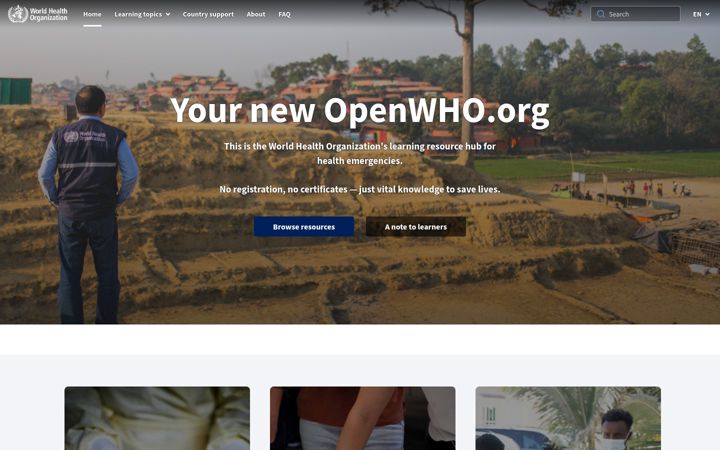Screenshot of openwho.org