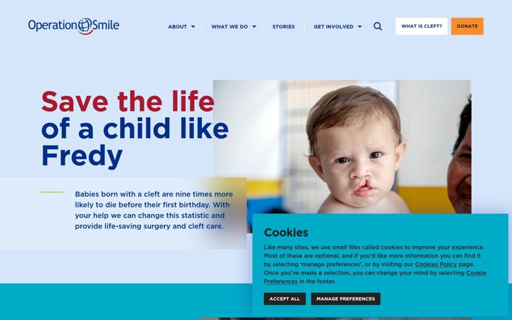 Screenshot of operationsmile.ie
