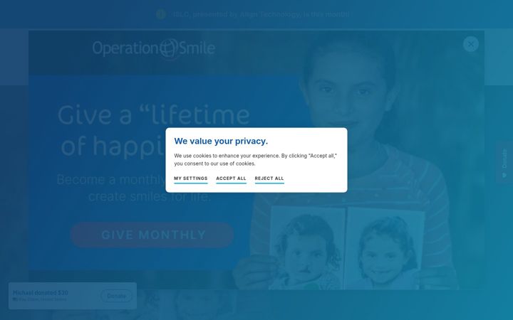 Screenshot of operationsmile.org