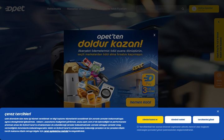 Screenshot of opet.com.tr