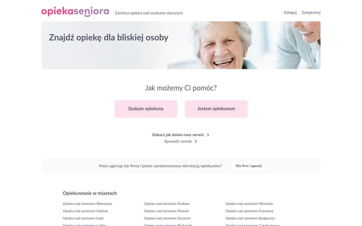 Screenshot ta' opiekaseniora.pl