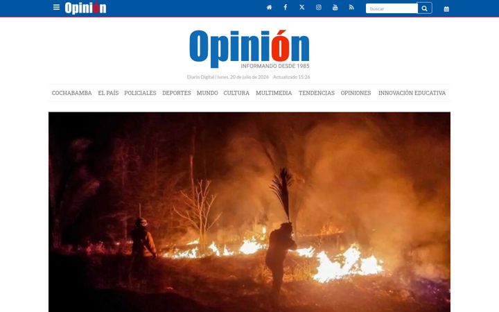 Screenshot of opinion.com.bo