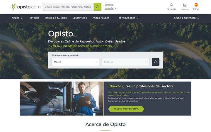 Screenshot of opisto.com