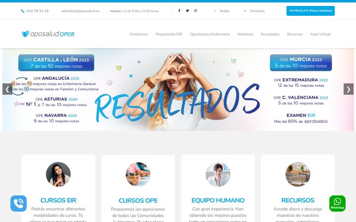 Screenshot of oposalud.es