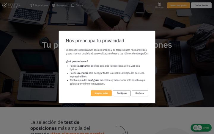 Screenshot of opositatest.com