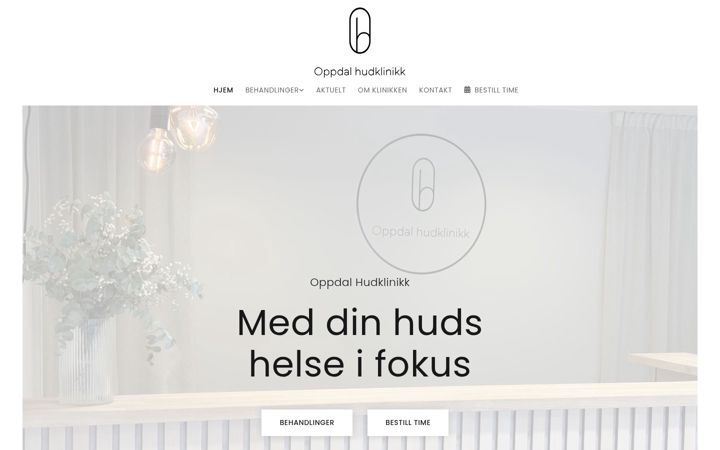 Screenshot of oppdalhudklinikk.no