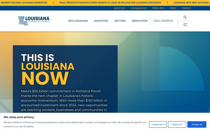 Screenshot of opportunitylouisiana.gov