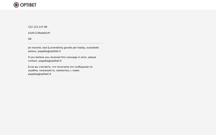 Screenshot of optibet.lt