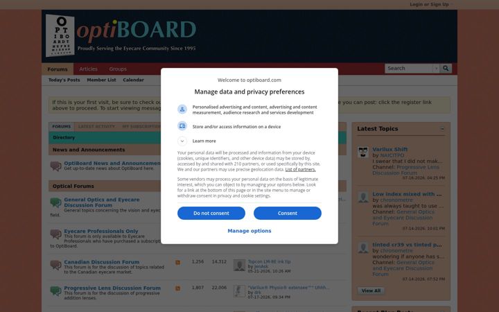 Screenshot ta' optiboard.com