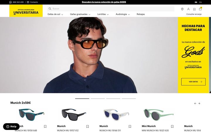 Screenshot of opticauniversitaria.es