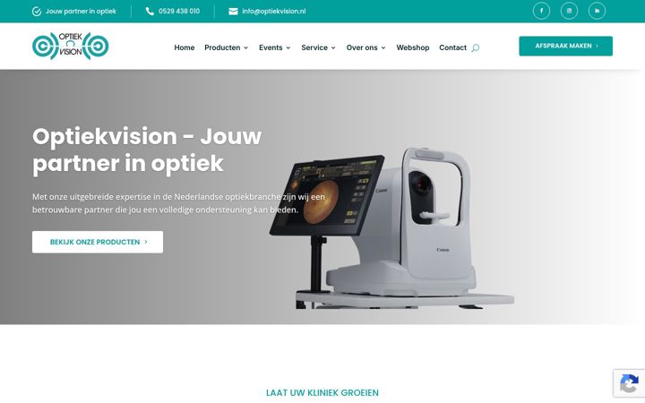 Snímek obrazovky optiekvision.nl