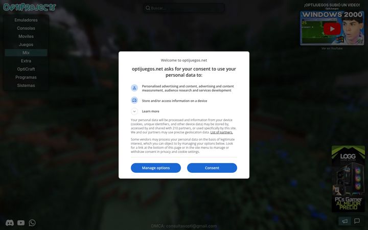 Screenshot of optijuegos.net