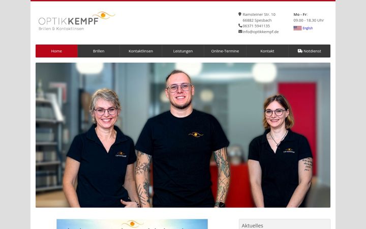 Snimka zaslona za optikkempf.de