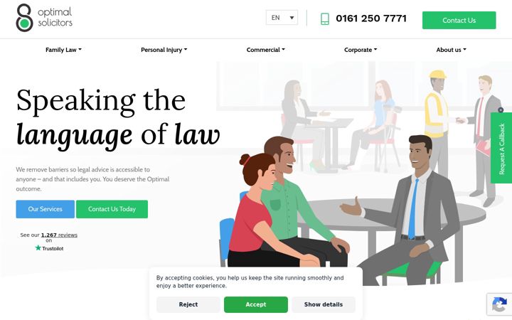 Екранна снимка на optimalsolicitors.com